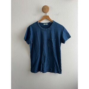 Buck Mason Blue Indigo Cotton Short Sleeve Pocket Tshirt Size Small